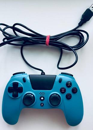 Геймпад gioteck vx4 ps4-02-mu для ps4/pc, проводной, голубой, б/у