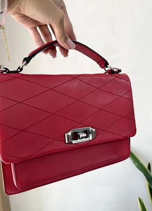 Женская сумка кросс-боди rebecca minkoff в ярком красном цвете (арт.00850)
