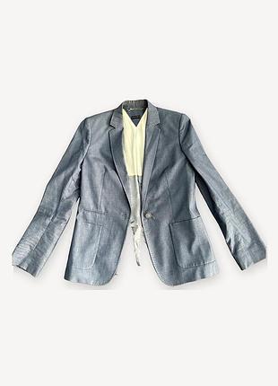 Пиджак женский massimo dutti, р. eur 38 (m), голубой, итальянская ткань
