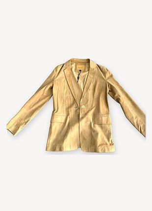 Замшевий піджак massimo dutti жіночий, р. s, пісочний, натуральна замша