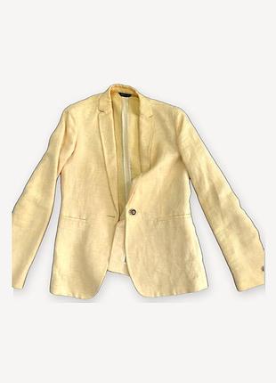 Пиджак женский massimo dutti, р. eur 38 (m), светло-желтый, летний