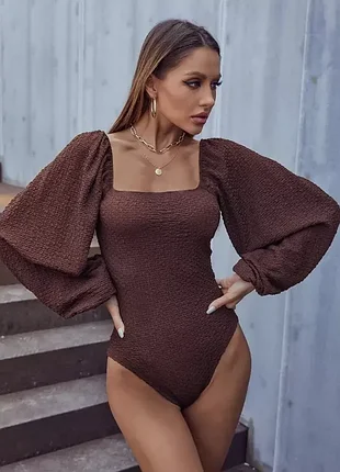 Zara боди с пышным рукавом s