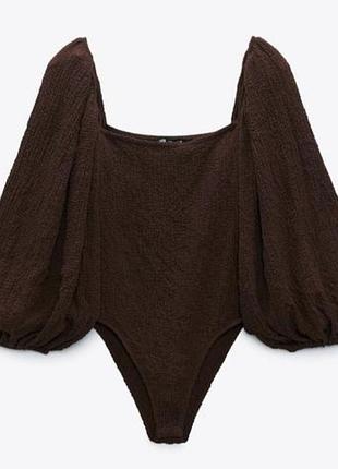 Zara боди с пышным рукавом s 2