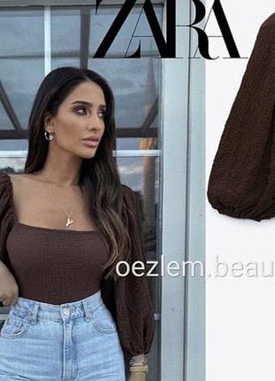 Zara боди с пышным рукавом s 4