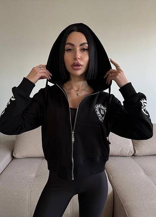 Худі кофта зіп укорочений хром chrome hearts