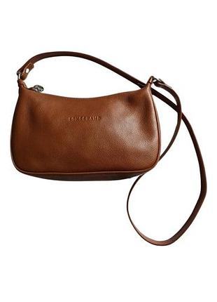 Вінтажна шкіряна сумка-багет бренду longchamp