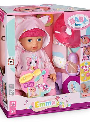 Лялька baby born серії click & play – емма в костюмі з вушками (43 см)