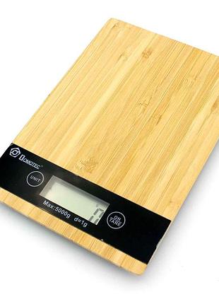 Весы кухонные электронные domotec ms-a 4671, 7 кг, дизайн "дерево"