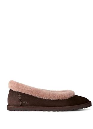 Жіночі замшеві балетки ugg w zora ballet flat у фірмовому забарвленні dusted cocoa.розмір:39