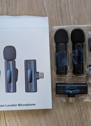 Мікрофони і звукозапис бездротові петличні мікрофони, 2 шт, type-c