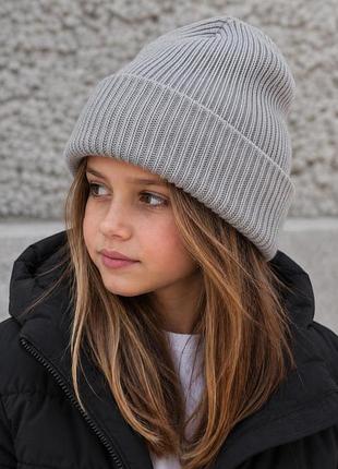 Дитяча демісезонна шапка біні докер для дівчинки without dominic gray