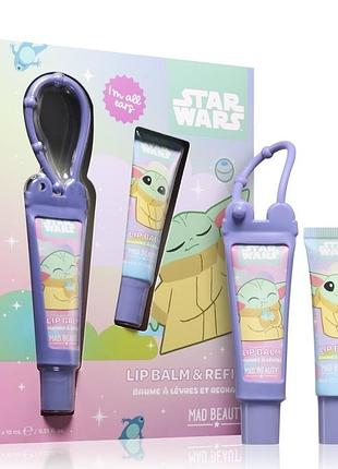 Бальзам для губ mad beauty star wars the mandalorian the child lip balm & refill, зволожуючий