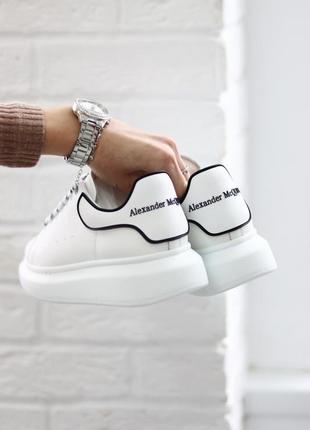 Кросівки alexander mcqueen white black line кросівки2 фото