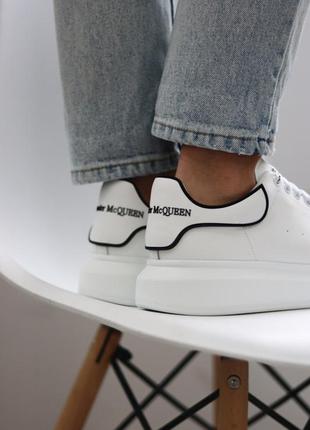 Кросівки alexander mcqueen white black line кросівки7 фото