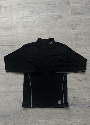 Компресійний лонгслів термокофта чоловіча nike pro combat core compression l/s mock рашгард nike pro combat