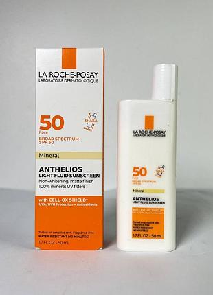 Мінеральний сонцезахисний флюїд для обличчя la roche-posay anthelios 50 mineral ultra light sunscreen fluid spf 50, 50 мл