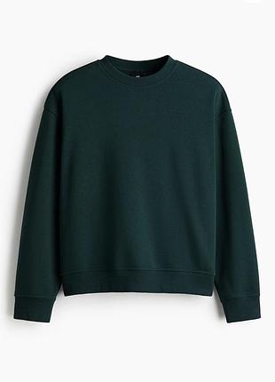 Світшот чоловічий h&m бавовняний темно-зелений
