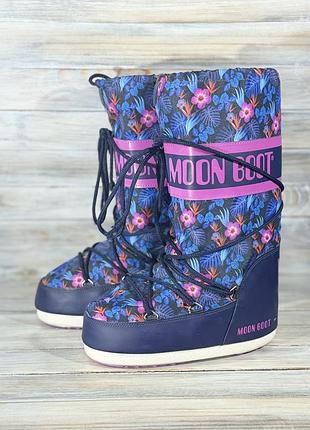 Moon boot purple blue floral оригинальные сапоги 2