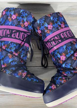 Moon boot purple blue floral оригинальные сапоги 5