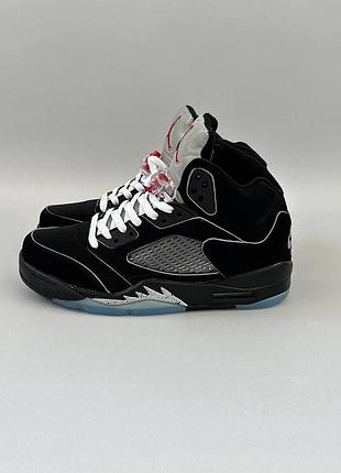 Мужские кроссовки air jordan 5 retro black metallic джордан ретро блек металик