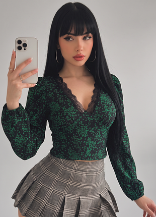 Черная блуза-топ с длинным рукавом 🖤 эластичная с драпировкой ✨ new look 💣 обтягивающий лонгслив с вырезом m/л