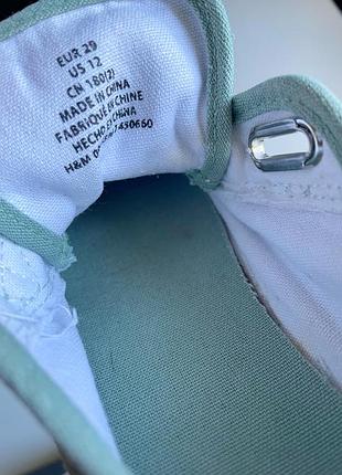 Кеди для дітей h&m м'ятні з липучками 5