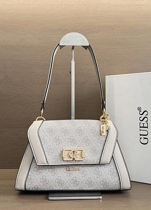 Жіноча сумка guess 253 крос-боді блідо-рожева
