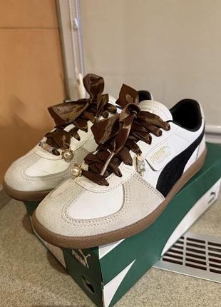 Кросівки кеди жіночі puma palermo білі 40 розмір, натуральна шкіра
