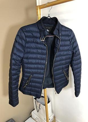 Пуховик куртка мікропуховик zara синій