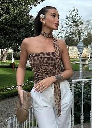 Zara топ в анімалістичний леопардовий принт с