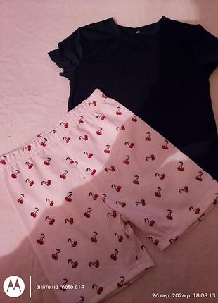 Повсякденний костюм для дівчинки h&m, чорний з білим, 5-6 років