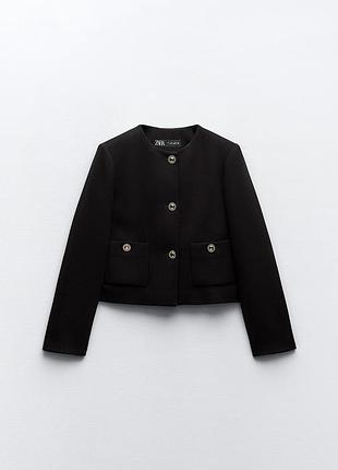 Жакет жіночий zara чорний короткий