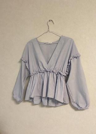 Жіноча сорочка zara блакитна 5