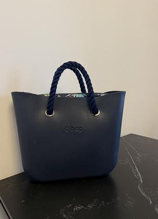 Сумка для жінок o bag classic темно-синя з ручками-канатами