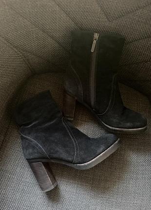 Чоботи жіночі zara чорні замшеві