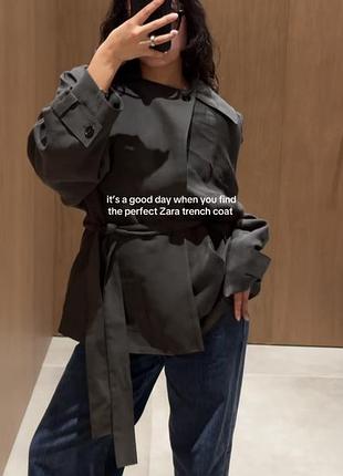 Zara тренч хакі s 6