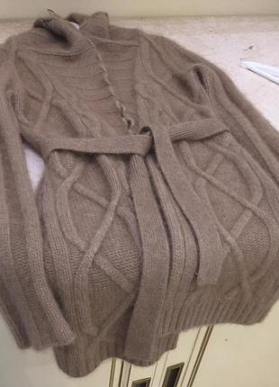 Кардиган из кашемира брендовый gobi premium mongolian 10ply cashmere belt cardigan beige oriгинал.зе свежих коллекций