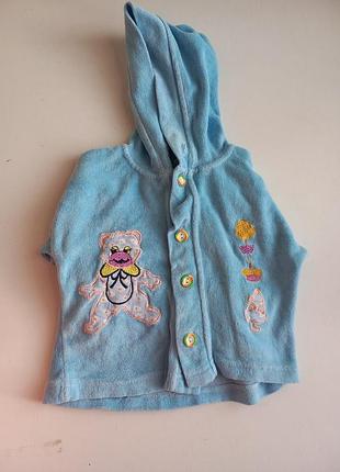 Кофта для дівчинки з капюшоном, блакитна 3