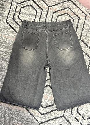Шорти jorts довгі сірі/чорні shein 2