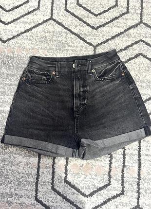 Шорти жіночі american eagle короткі сірі/чорні