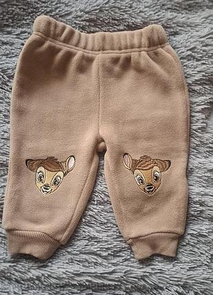 Флисовые детские брюки sinsay baby / disney "бемби" (74 см, 6-9 мес)