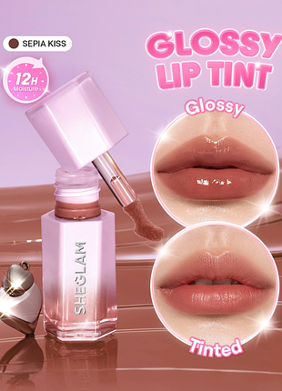Глянцевый тинт для губ sheglam glazed &amp; locked glossy lip tint - 555 sepia kiss (6302-555)