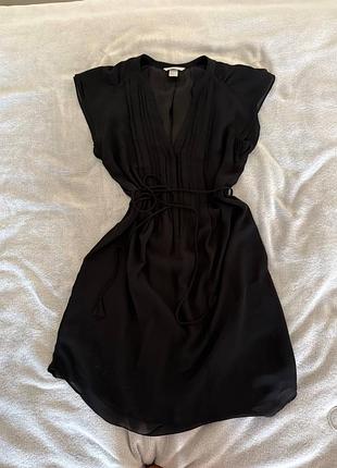Чорна шифонова сукня міні h&m, розмір s