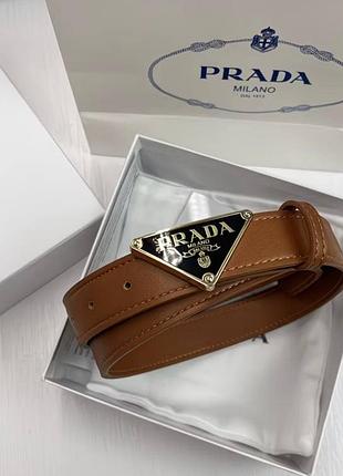 Ремінь жіночий prada коричневий шкіряний