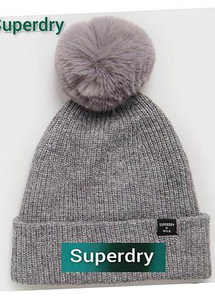 Ребристая шапка superdry heritage ribbed роз.56-58, оригинал