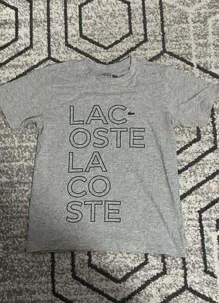 Lacoste сіра футболка спортивна