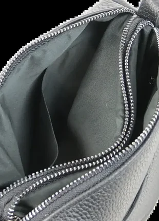 Женская наплечная кожаная сумка borsacomoda черная