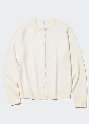Светр кофта кардиган вершкового відтінку на ґудзиках з вовни m uniqlo  wool