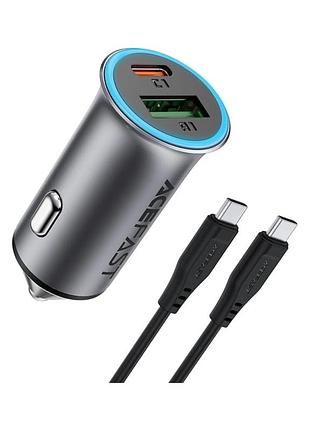 Зарядное устройство acefast 1xusb-c pd95w + 1xusb gray (6974316285304)