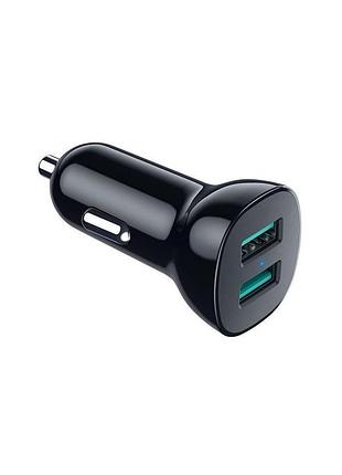 Зарядное устройство choetech car 2хusb-a 36w qc black (c0051-bk)